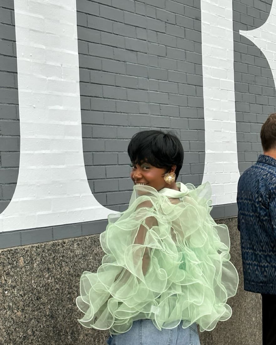 Breezy Green Tulle Button Up  - Image 2
