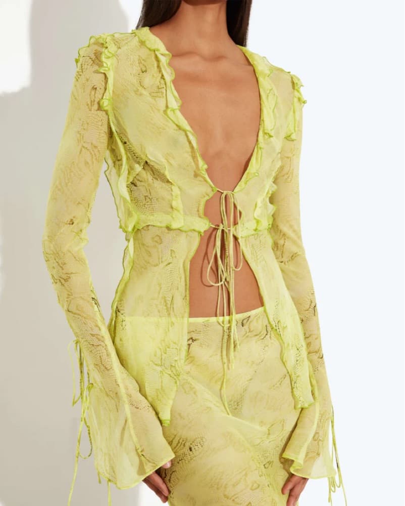 Rat & Boa Snake Print Blouse & Skirt - Image 3