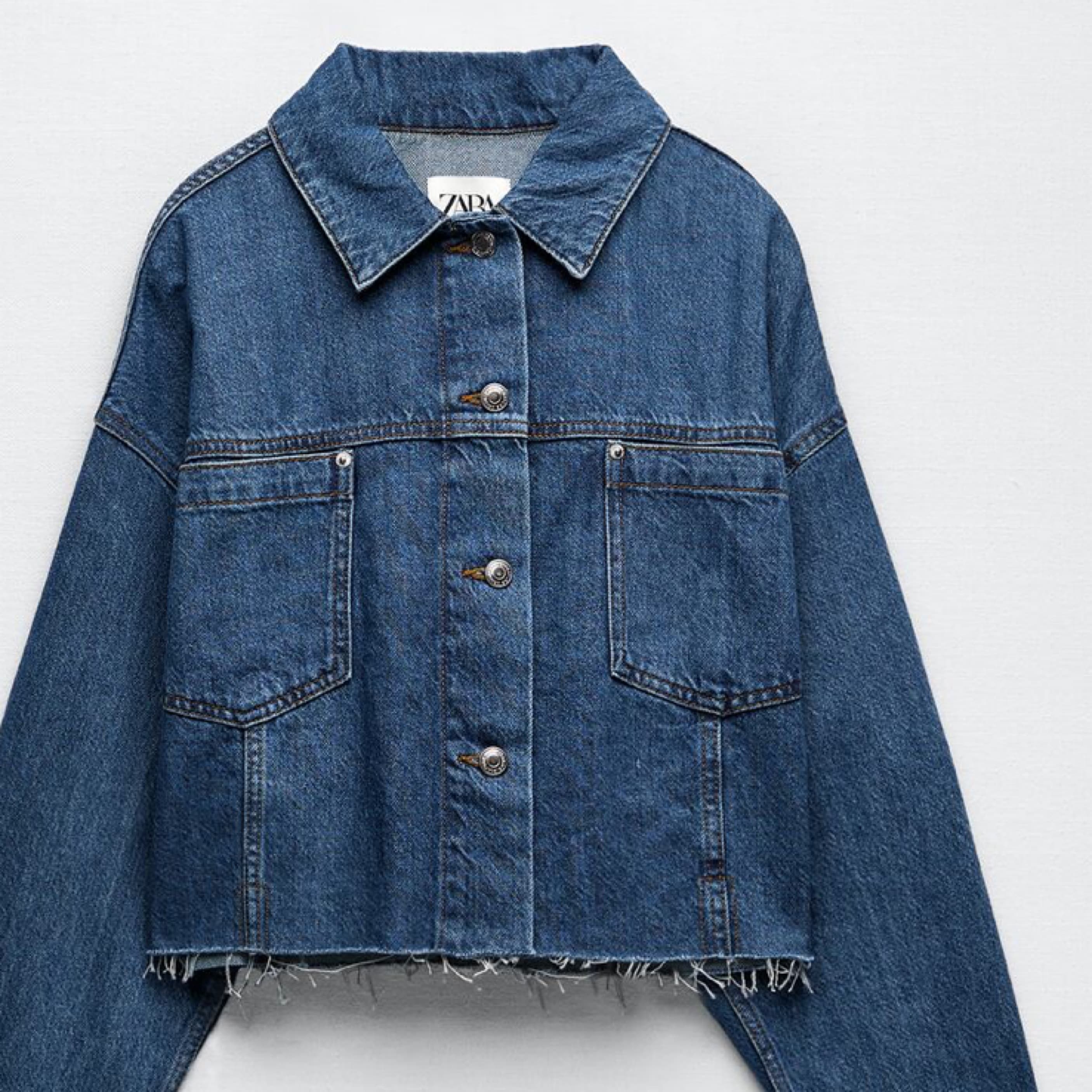 Zara Cropped Denim Jacket - Image 2