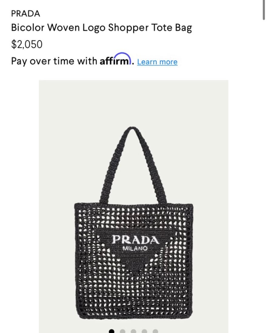 Prada Woven Logo Shopper Tote Bag - Image 1