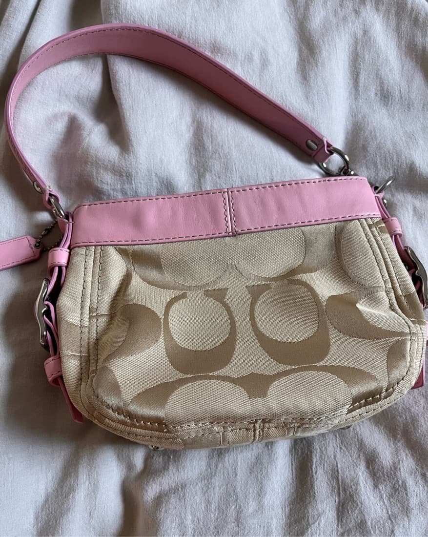 Coach Y2K pink leather logo bag - Image 1