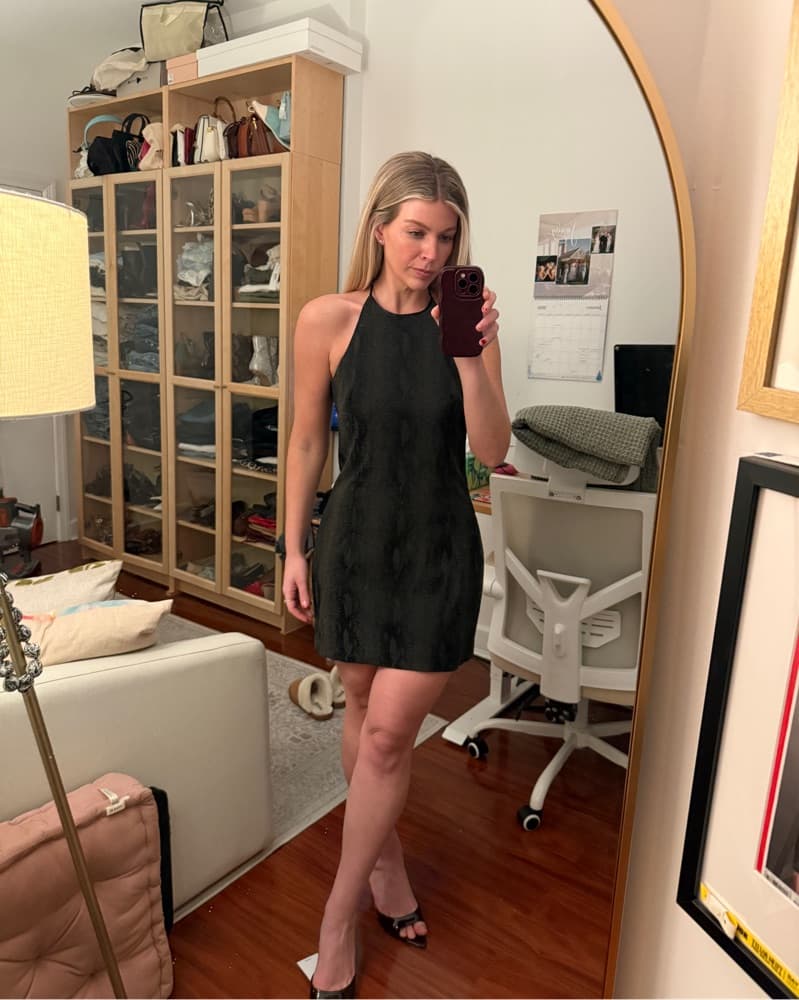 Vintage Snakeskin Print Mini Dress - Image 1