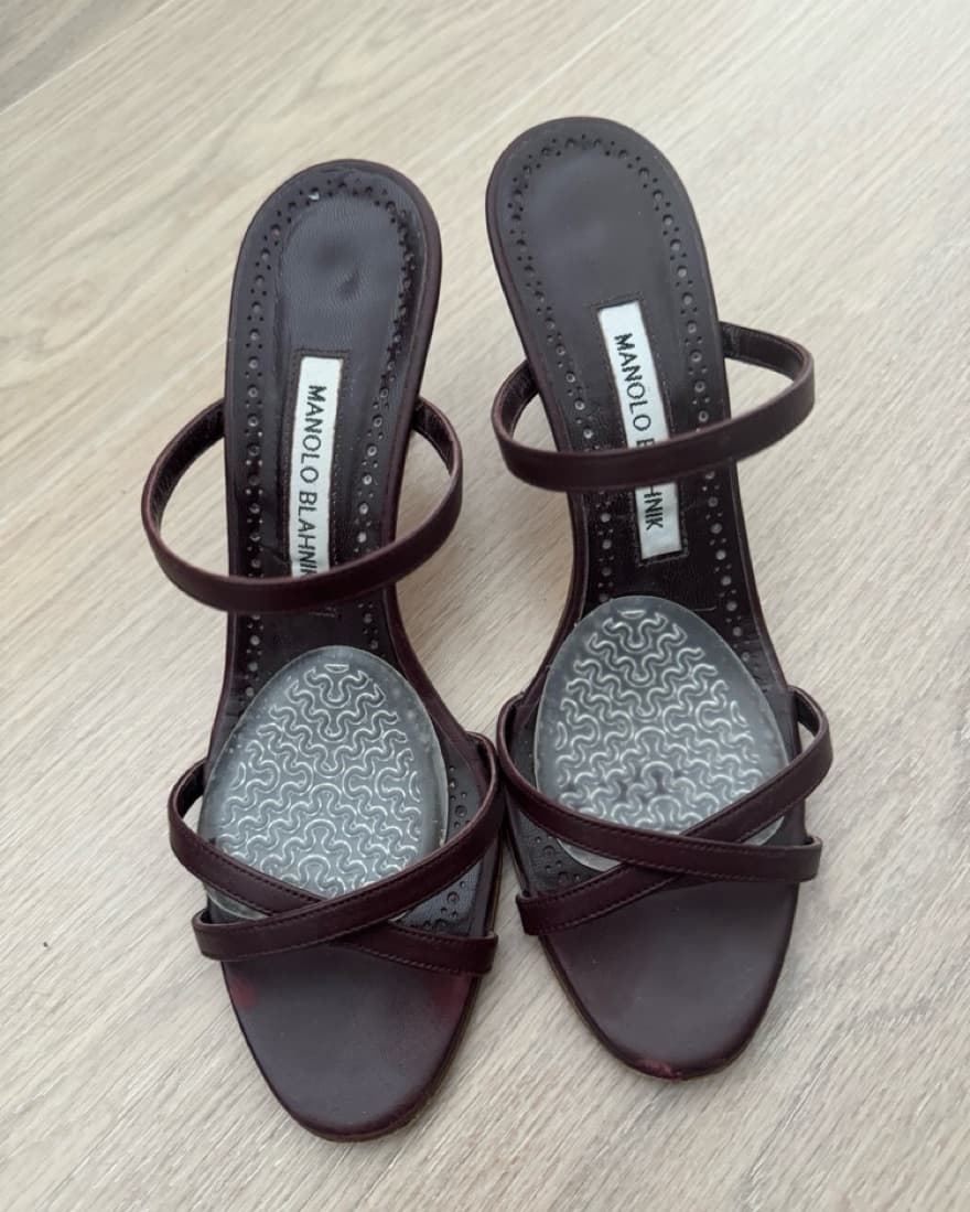 Burgundy Manolo Heels  - Image 1