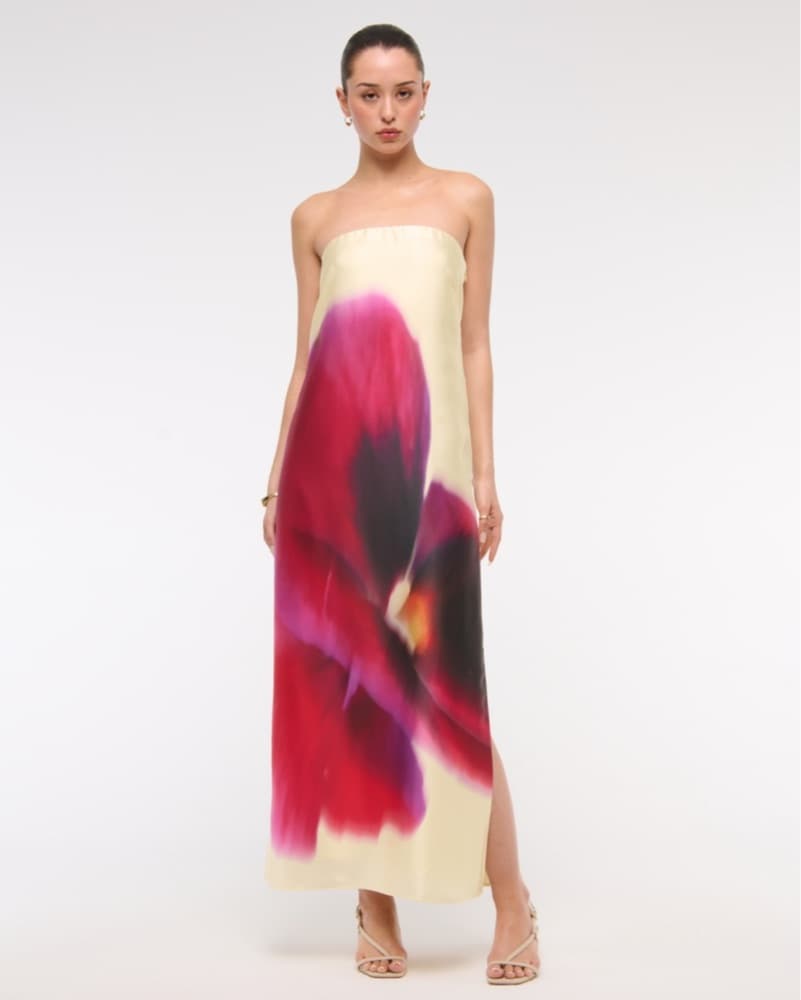 Abercrombie Yellow Strapless Dress - Image 1