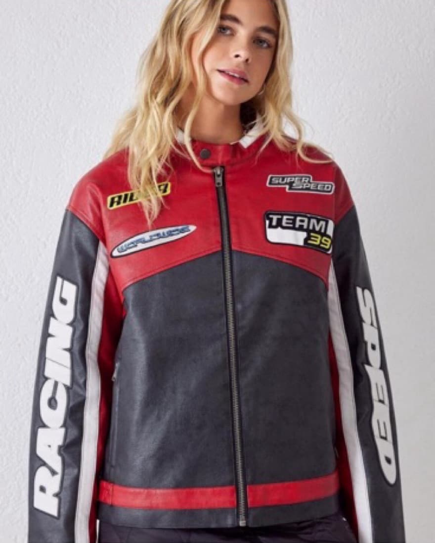iets frans bomber jacket red and black - Image 1
