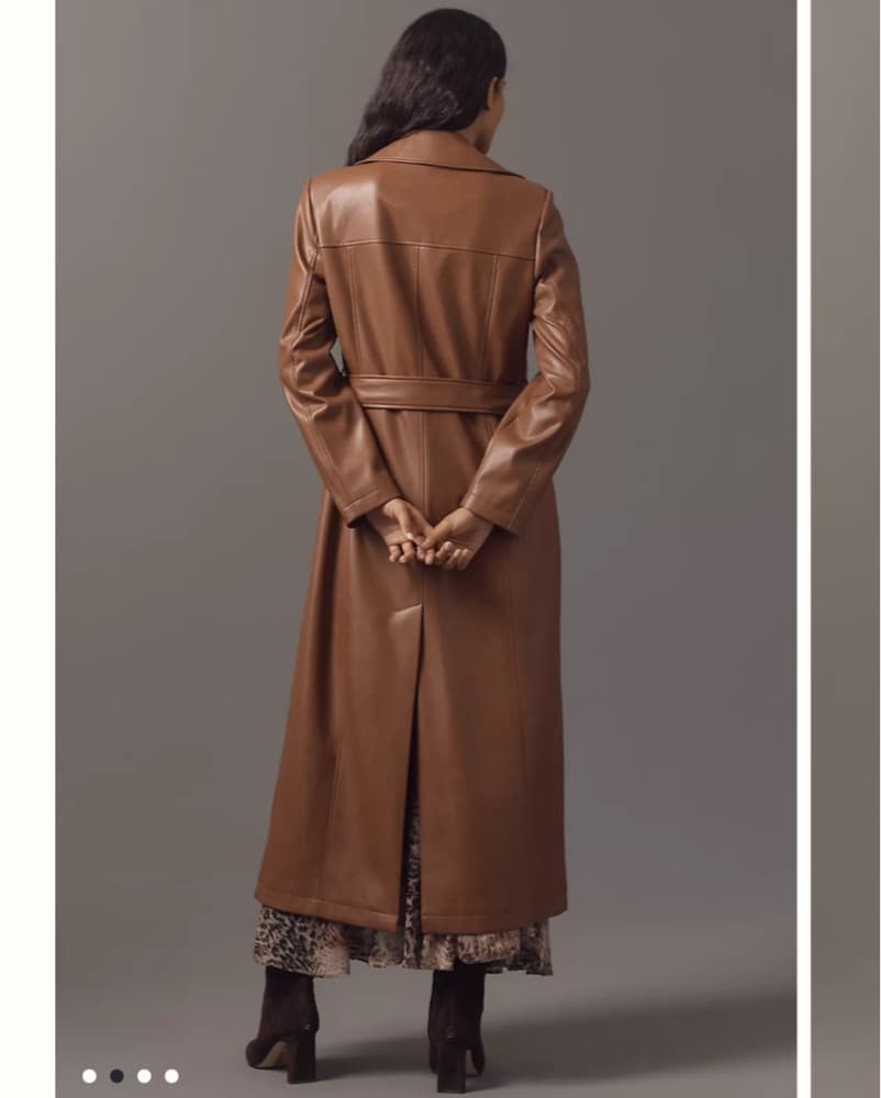 Faux Leather Utility Coat Anthropologie - Image 2