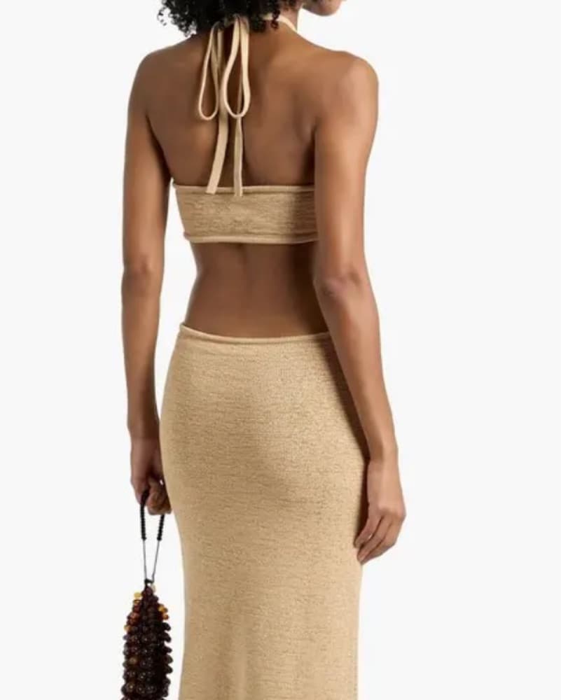 CULT GAIA Cotton-Blend Midi Dress - Sand - Image 2