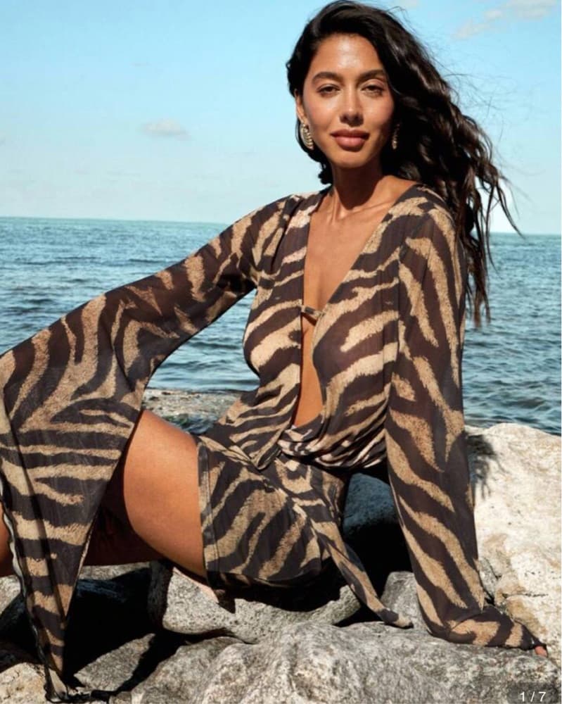 Captivating Zebra Mini Backless Dress - Image 2