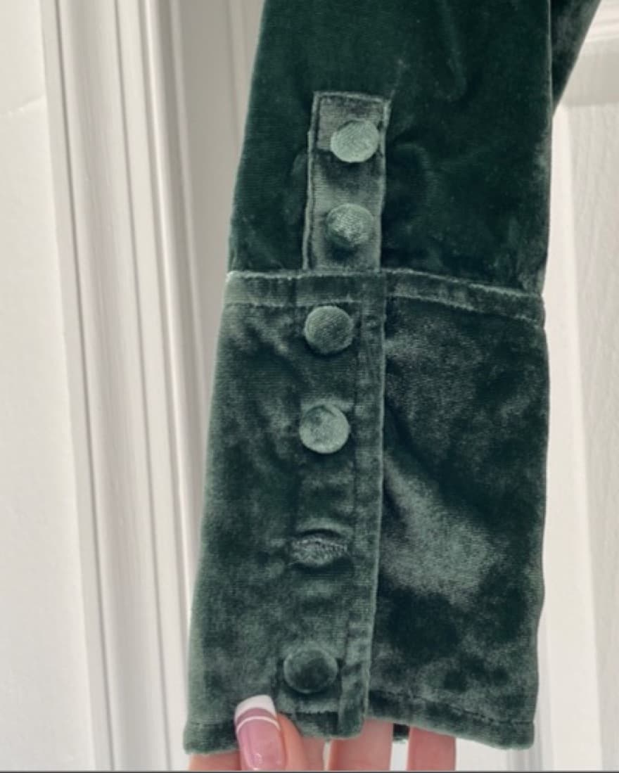 Free People Green Velvet Romper - Image 3