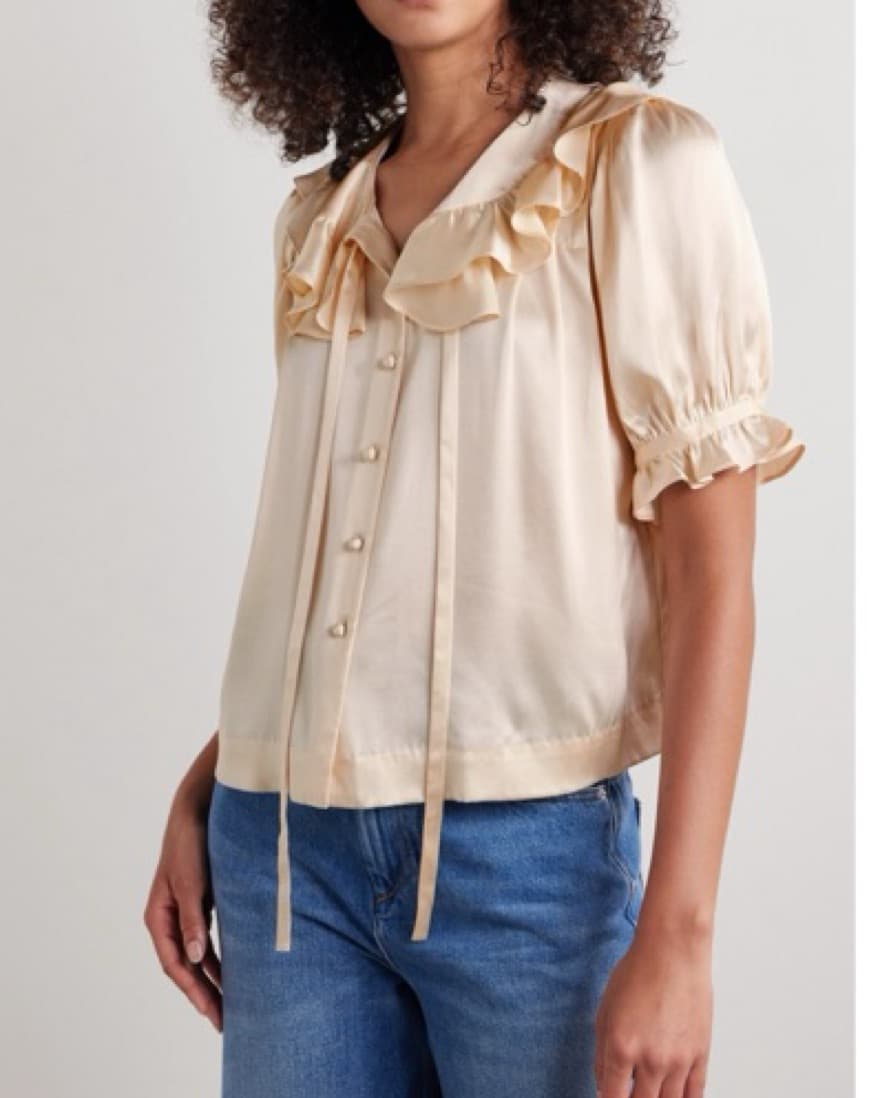 Doen Kelala Silk Satin Blouse Top - Image 3
