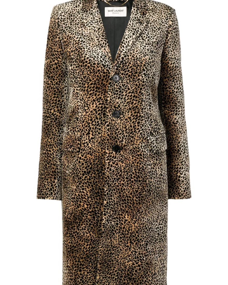 Saint Laurent Velvet Leopard Coat - Image 2