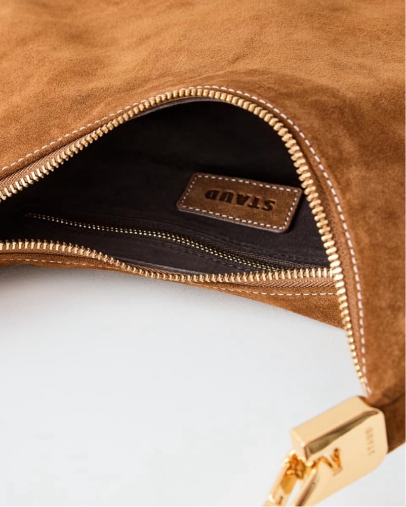 Staud Sylvie Shoulder Bag - Tan Suede  - Image 5