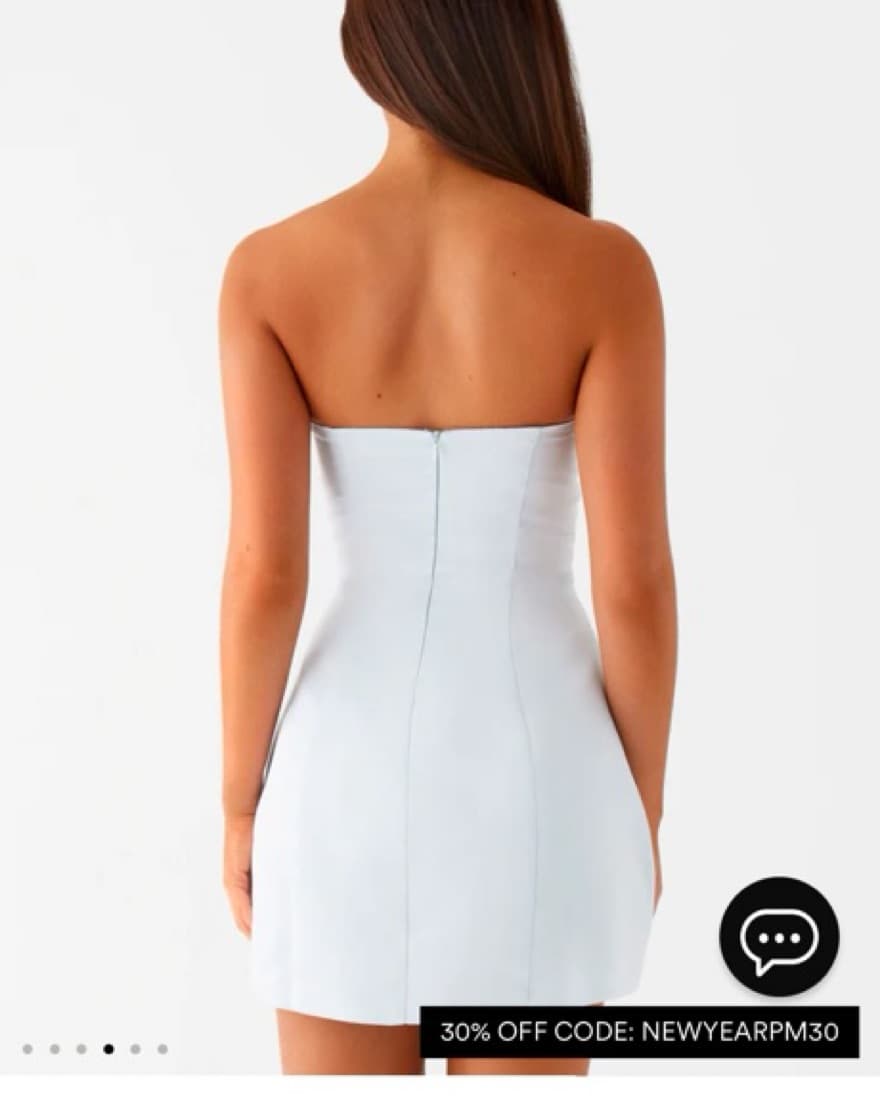 Feminine Blue Bow Crop Top Mini Dress - Image 4