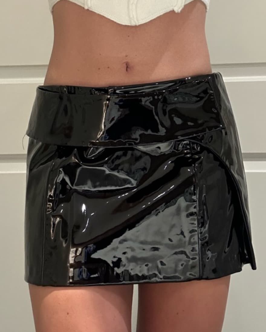 Danielle Guzzio Patent Leather Skirt - Image 1