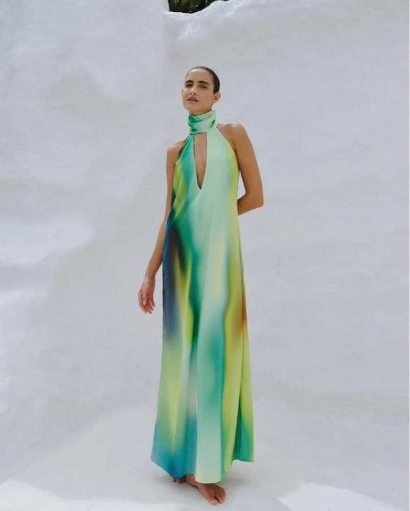 Green Baobab Halter Dress - Image 1