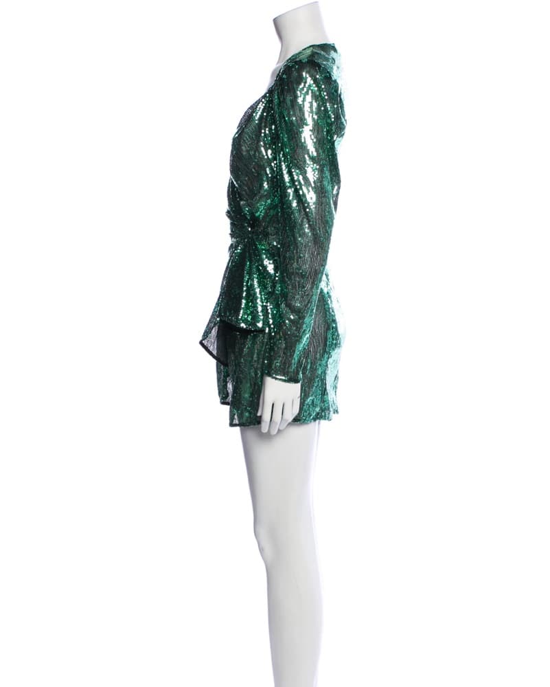 Attico Consuelo Green Sequin Minidress 0 - Image 5
