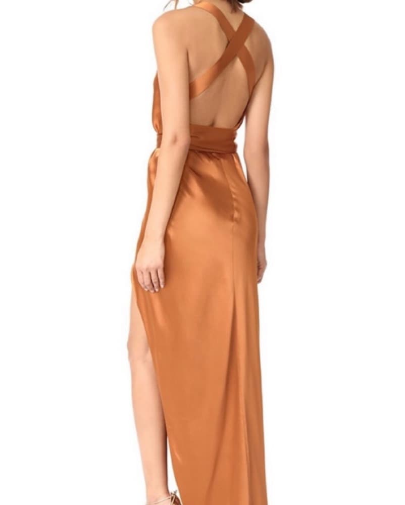 Michelle Mason Cross Back Wrap Gown in C - Image 3