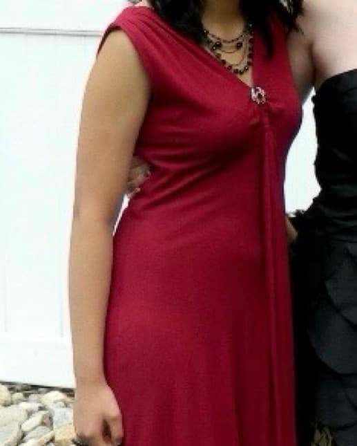 Vintage Red Chiffon Dress Mr Boots - Image 1