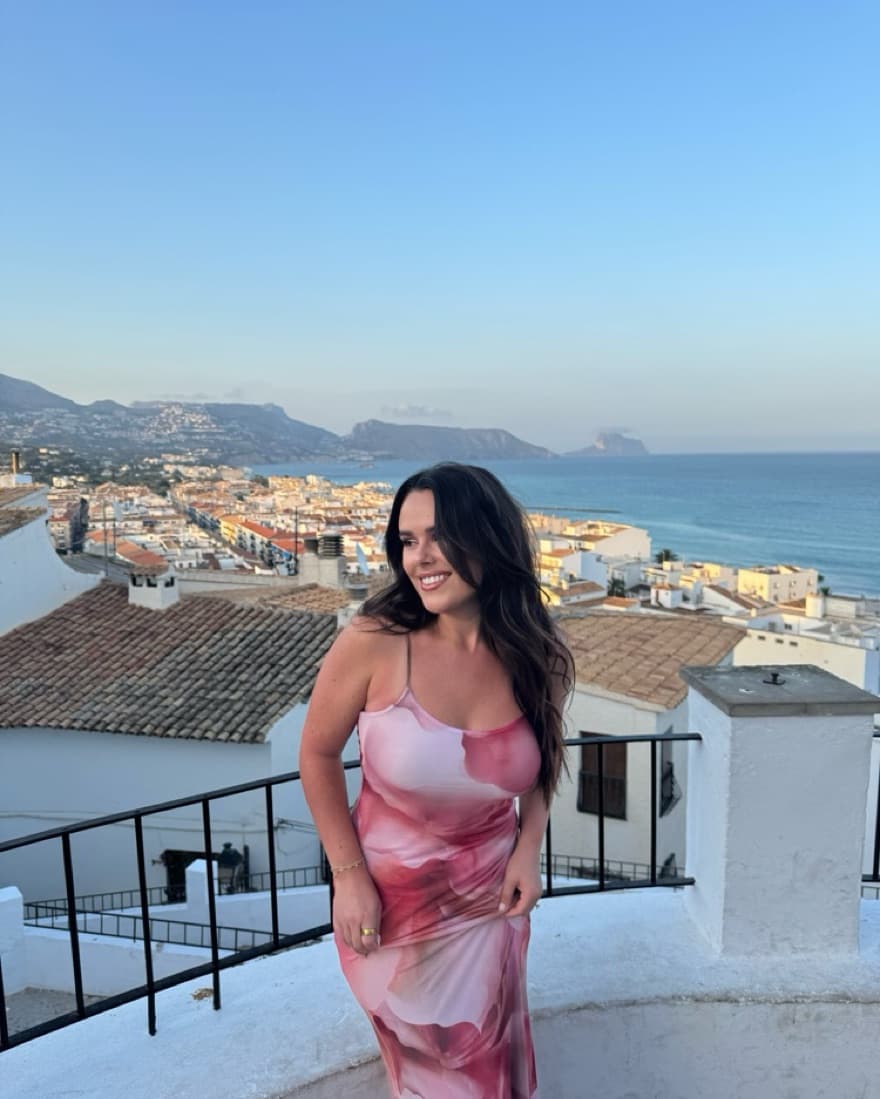 Amora Pink Floral Mesh Maxi Dress - Image 4