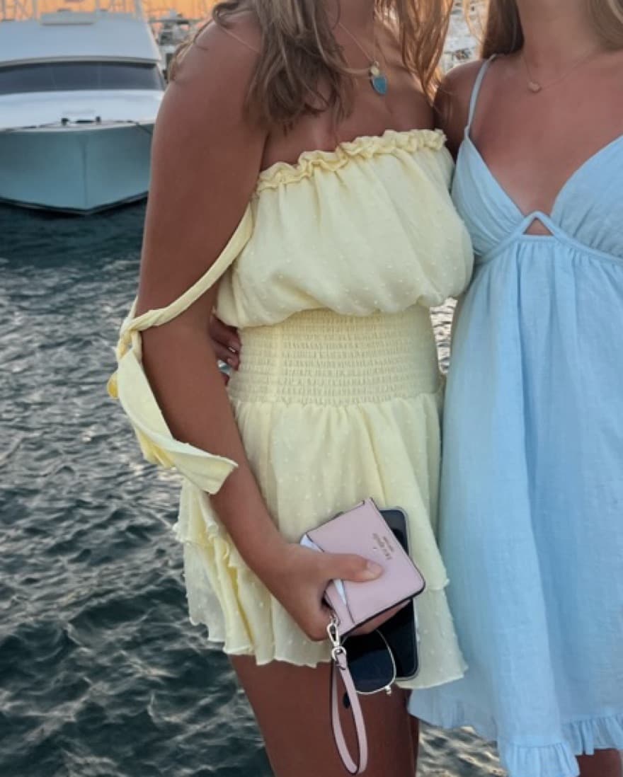 Ruffled Smocked Strapless Mini Dress - Image 1