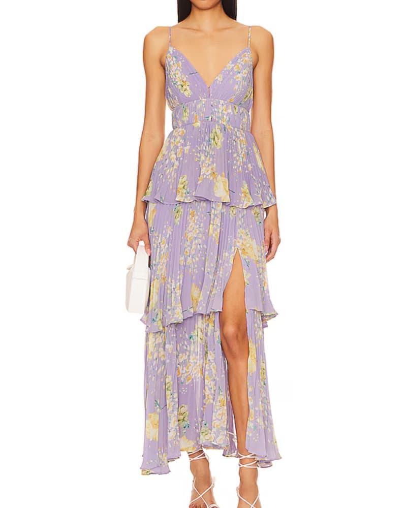 Purple Floral Dress - Image 1