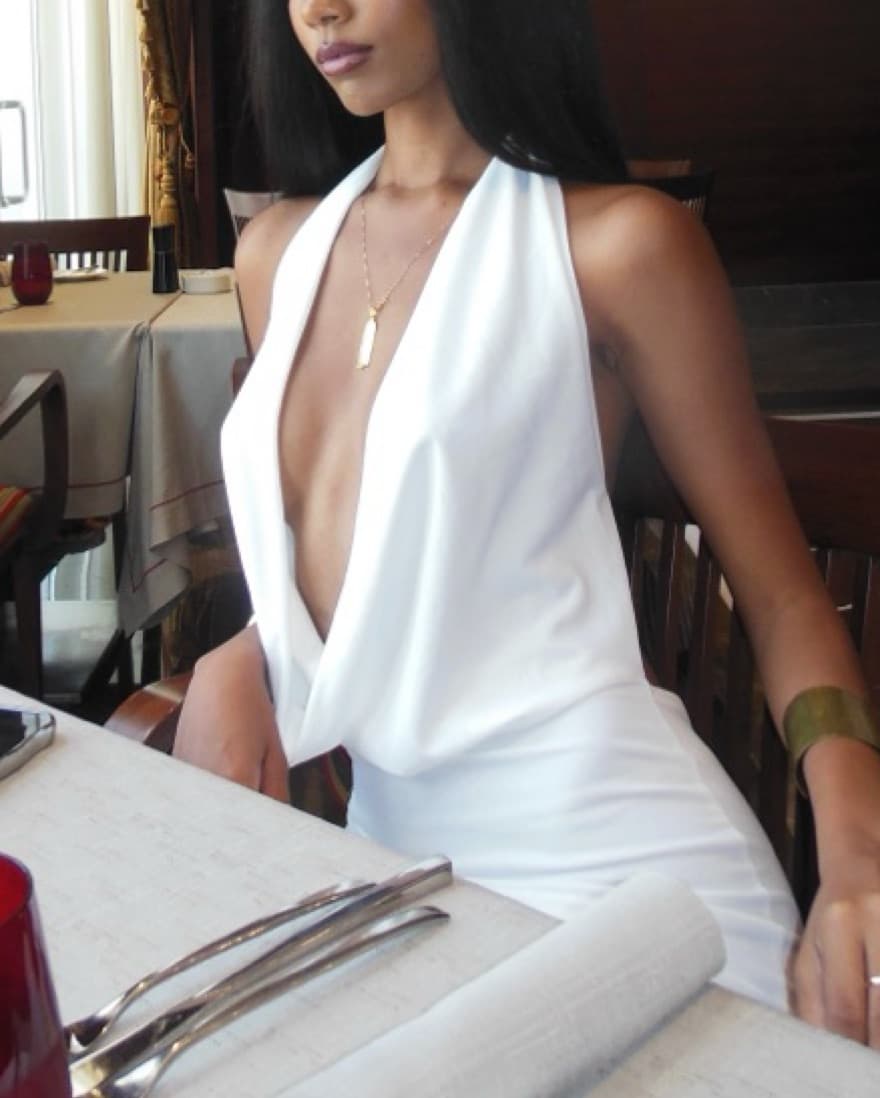 Elegant White Halter Maxi Dress - Image 4
