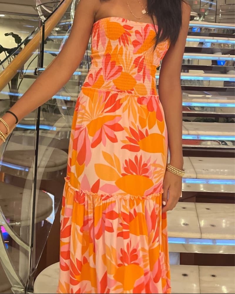  Flower Abstract Maxi Dress - Image 1