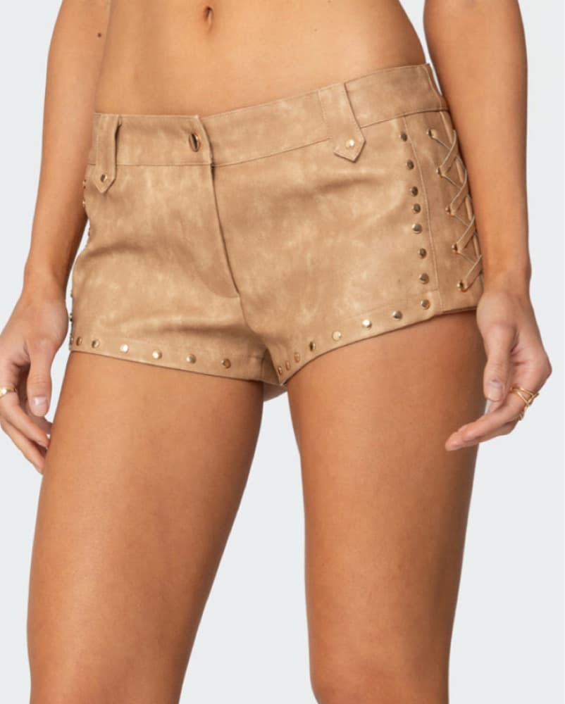 Leather Micro Shorts - Image 2