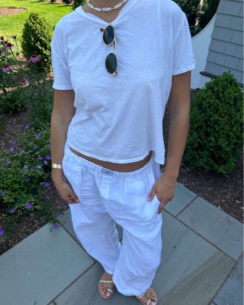 PARKE White Linen Pants - Image 1