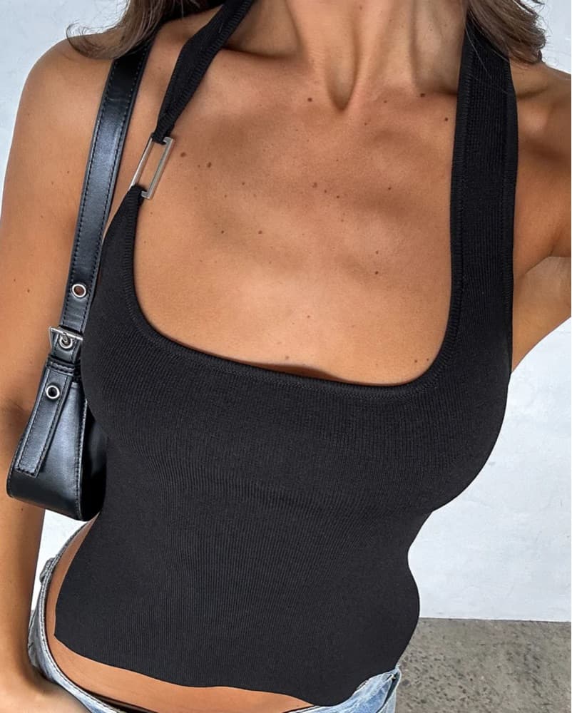 Black Halter Top  - Image 2