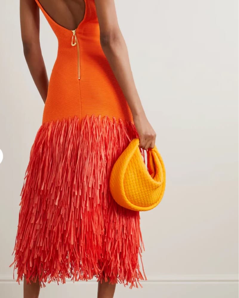 Orange aje fringe dress - Image 2