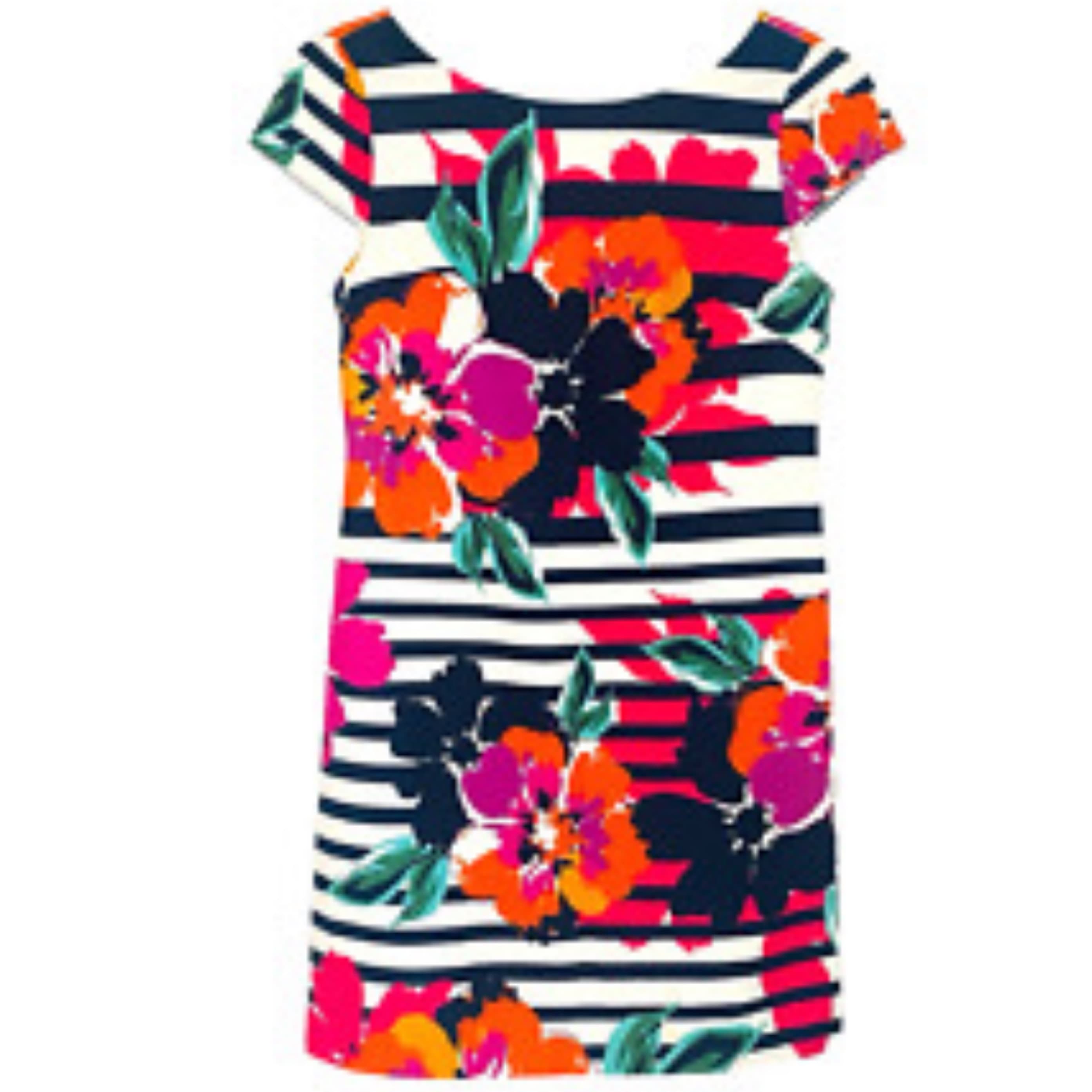 Short Stripped Floral Dress - Image 1