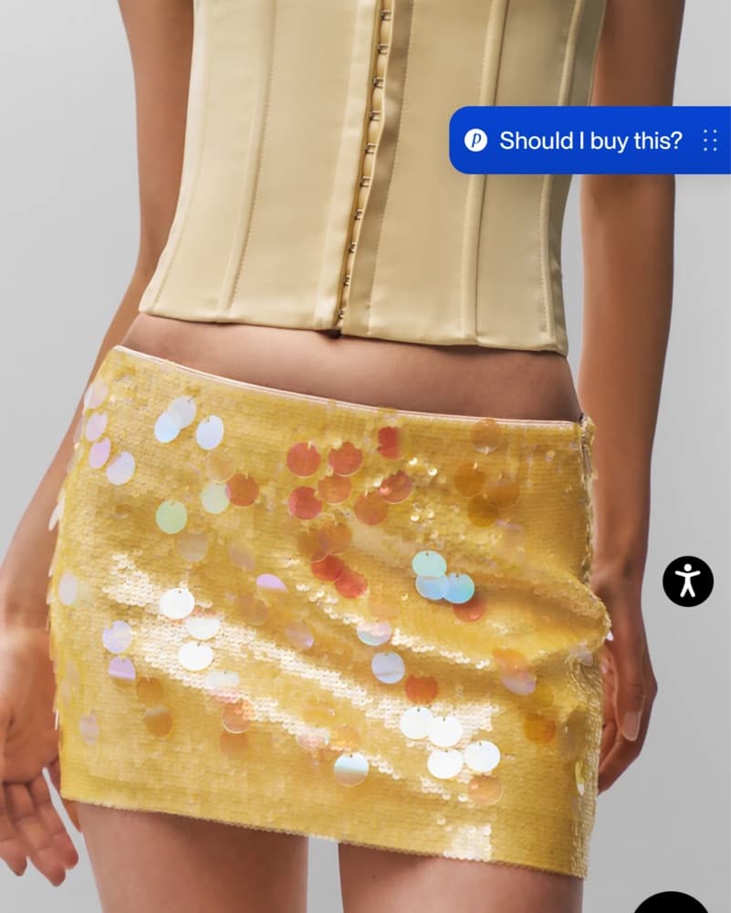 Yellow Sequin Mini Skirt + Corset - Image 1
