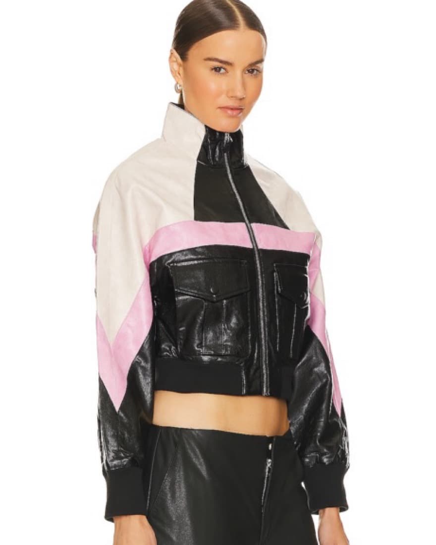 pink and black lesther jacket  - Image 2