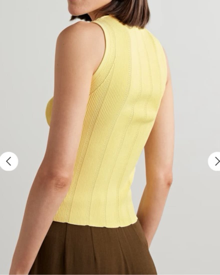 Proenza Schouler Yellow Pointelle Tank - Image 4