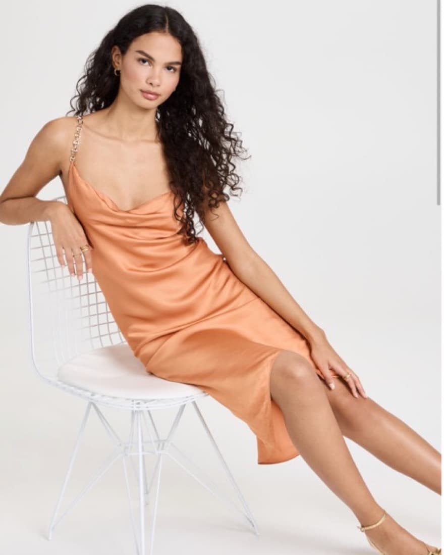 Intermix Satin Burnt Orange Dress - Image 2