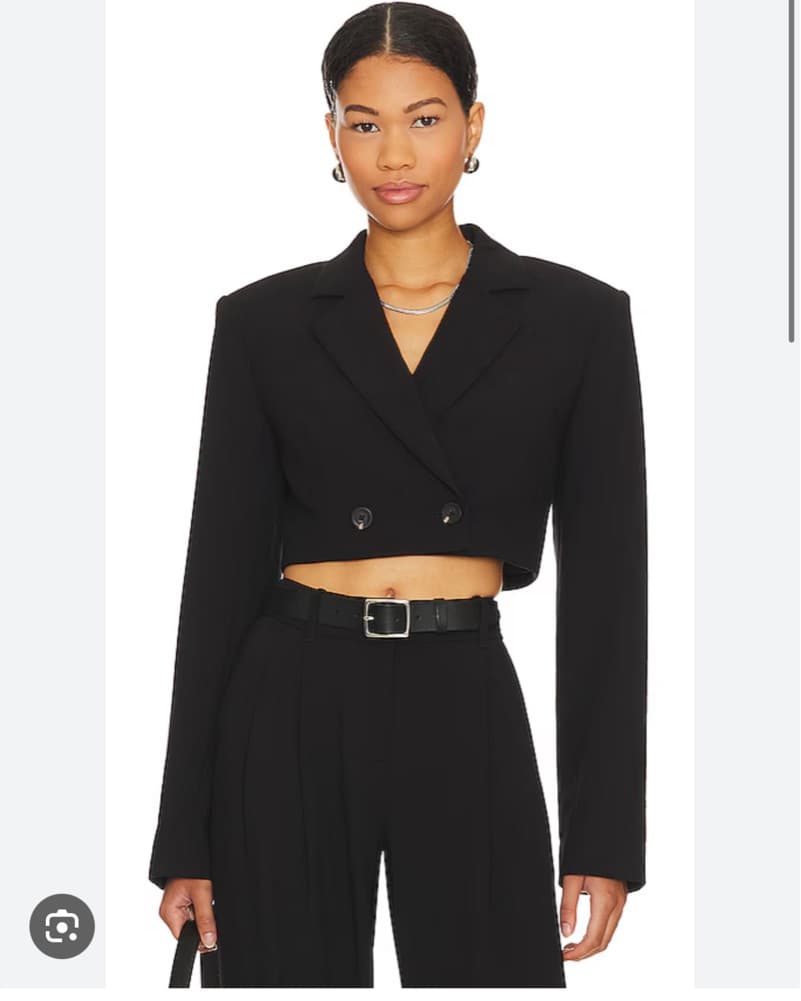 Chic Black Cropped Jacket - Image 2