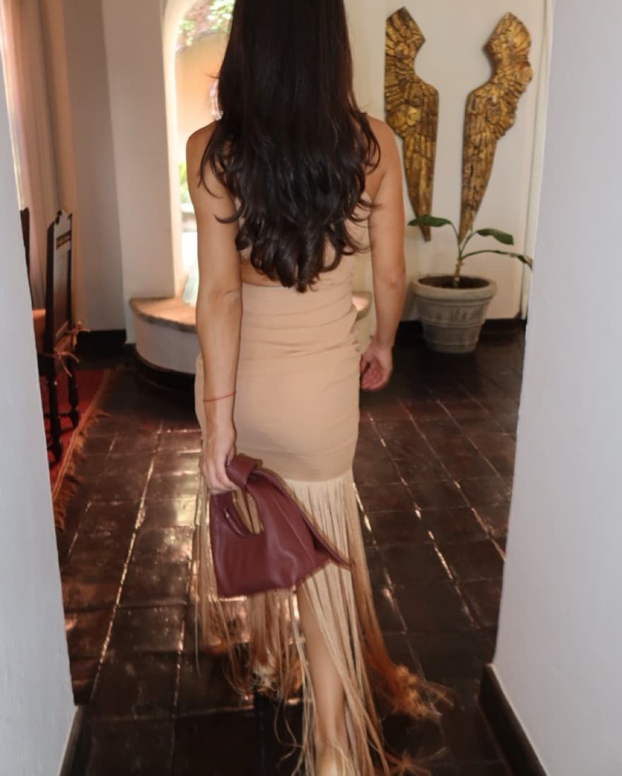 Michael Costello Fringe Gown - Image 3