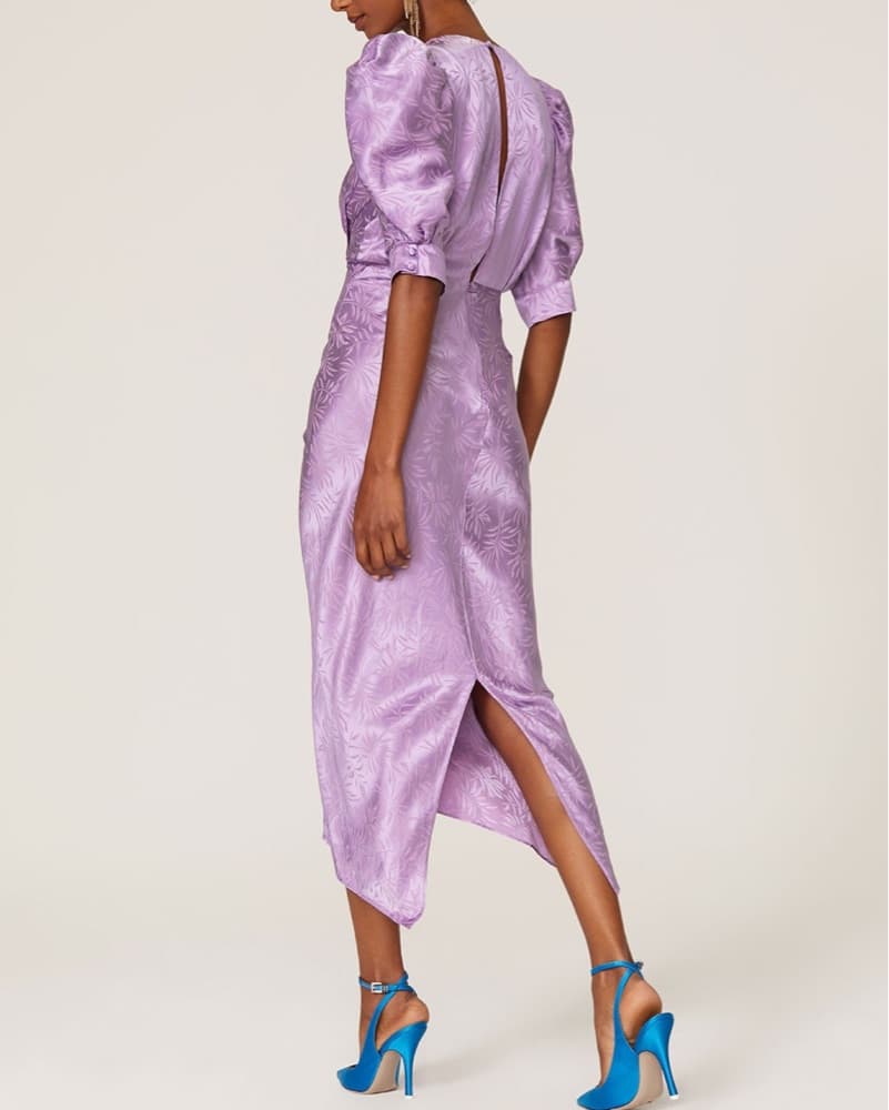 Lavender Floral Midi Dress - Image 2