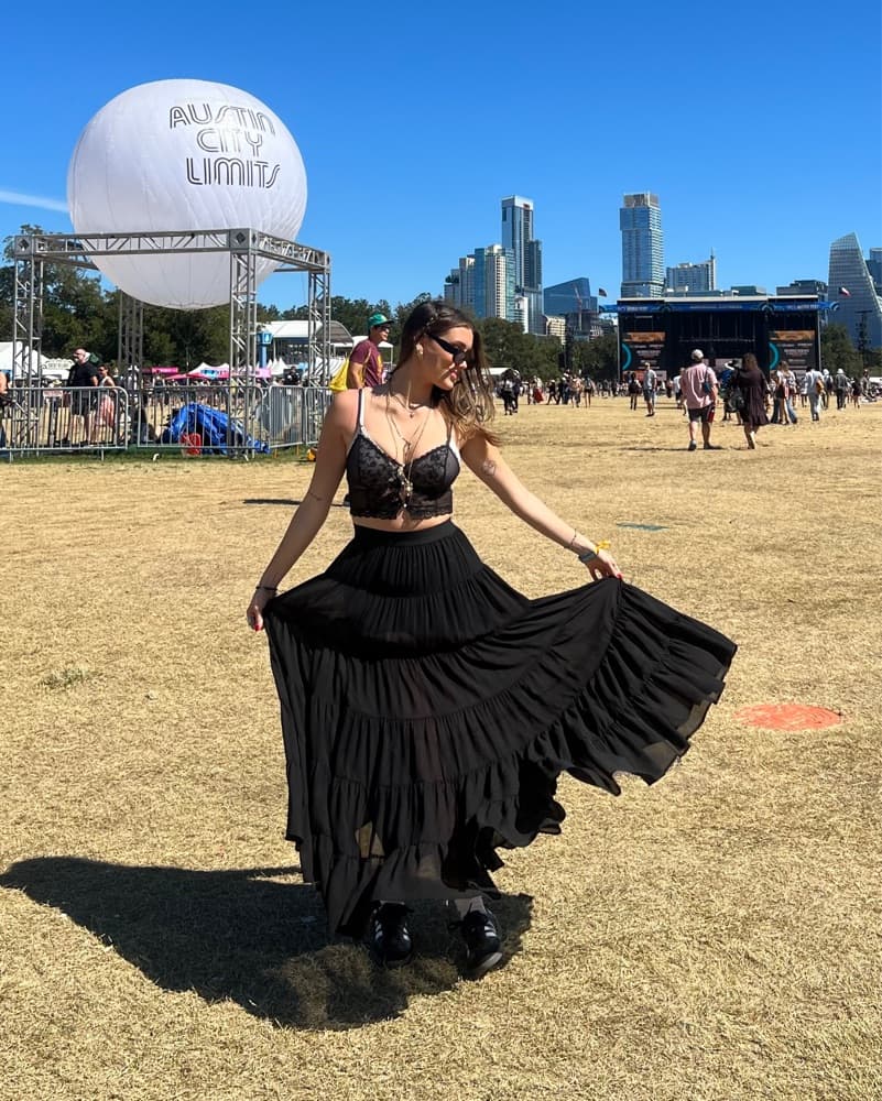Black Sheer Maxi Skirt - Festival Witchy - Image 2