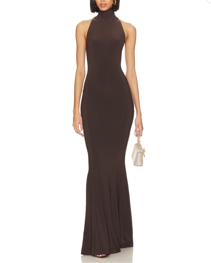 Norma Kamali Halter Turtle Fishtail gown - Image 1
