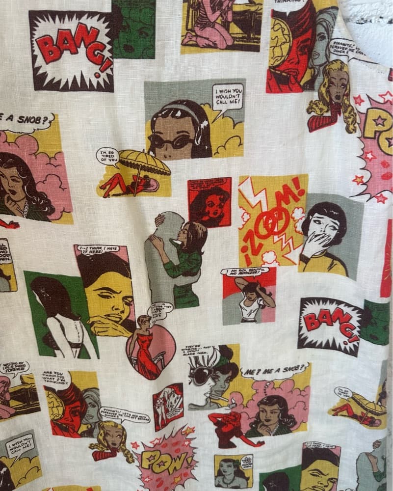 Reformation Jessi Linen Comic Book Dress - Image 4
