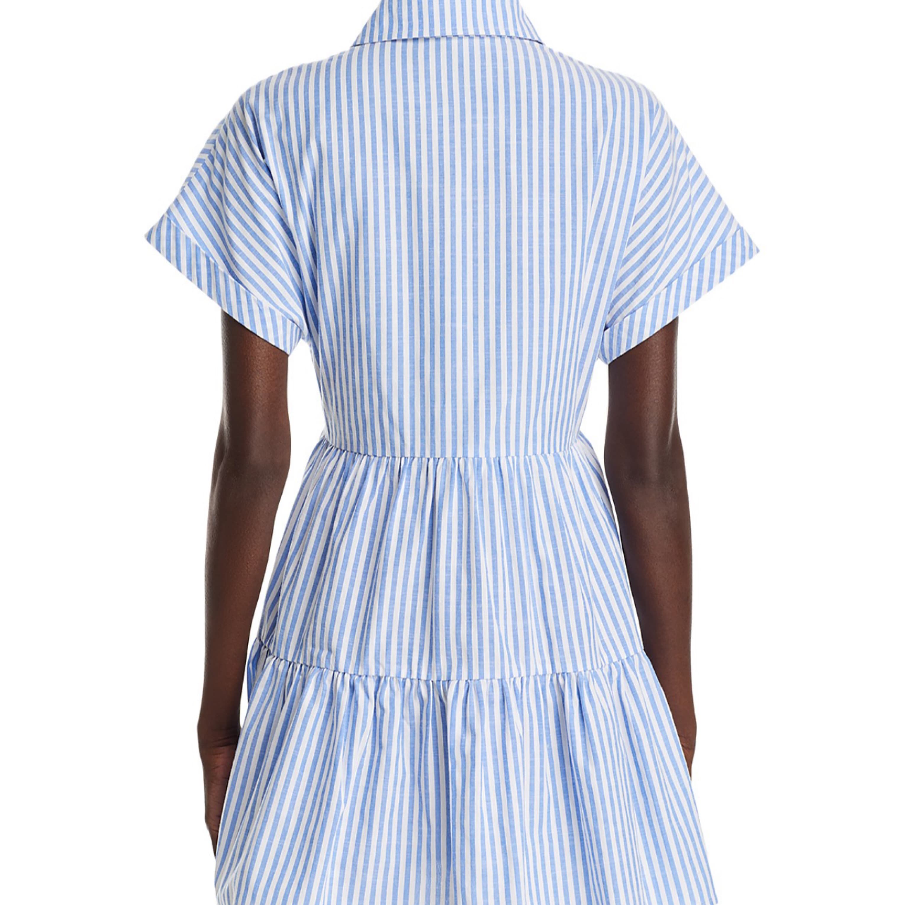 Aqua Striped Mini Short Dress - Image 3