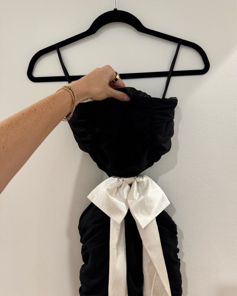 Black Cut-Out Bow Maxi Dress - Image 5