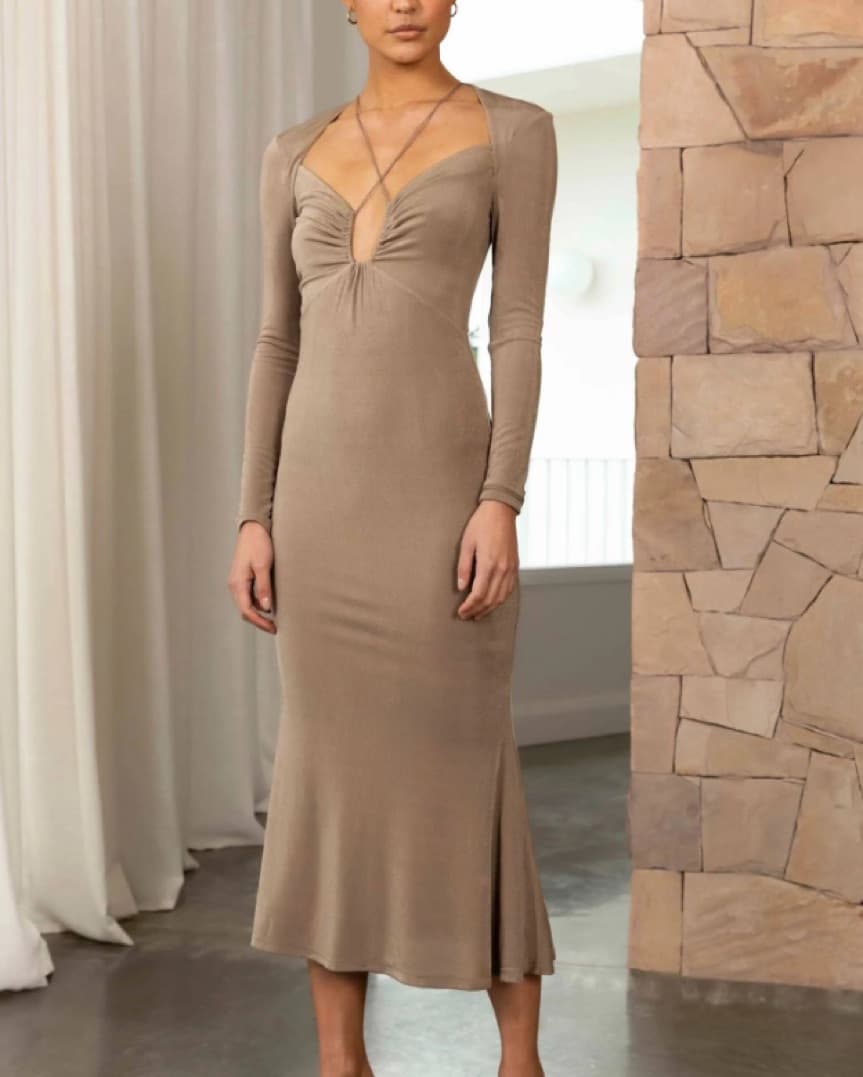 Revolve Midi Backless Dress - Image 1