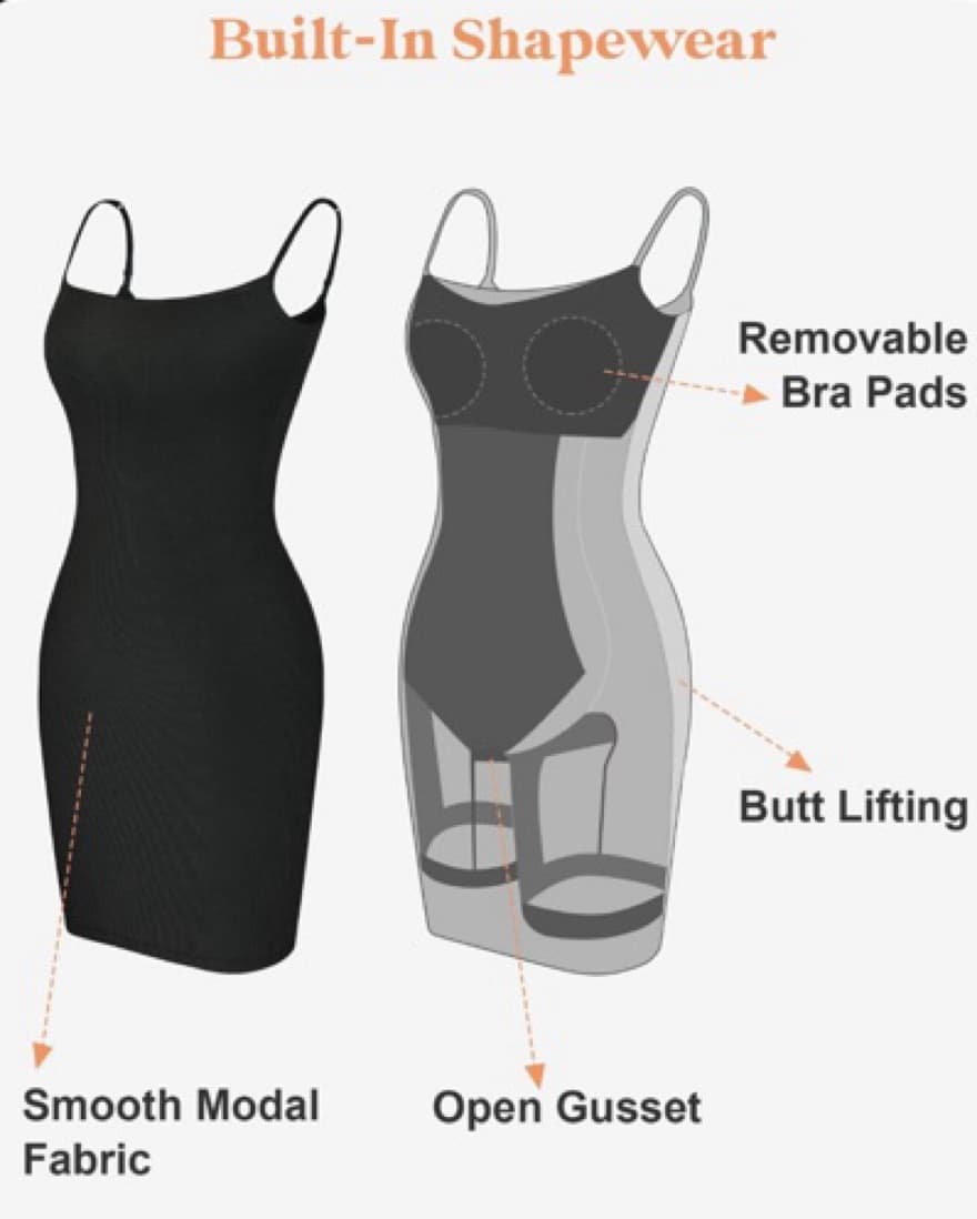 Built-In Shapewear Slip Mini Dress - Image 3
