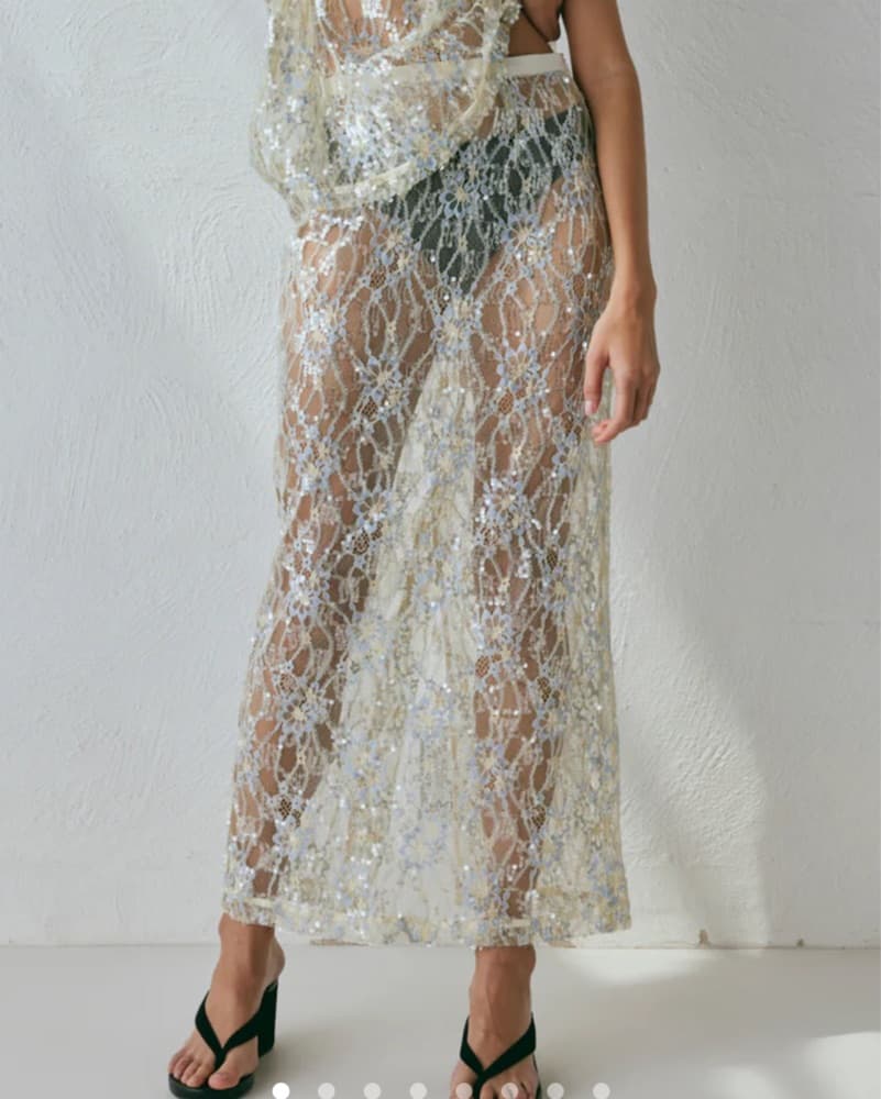 Vrg Grl Sparkling Lace Maxi Skirt  - Image 4