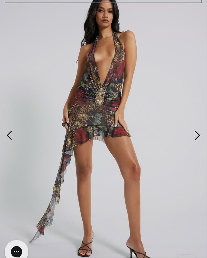 Jaded london Leopard Print Halter Dress - Image 1
