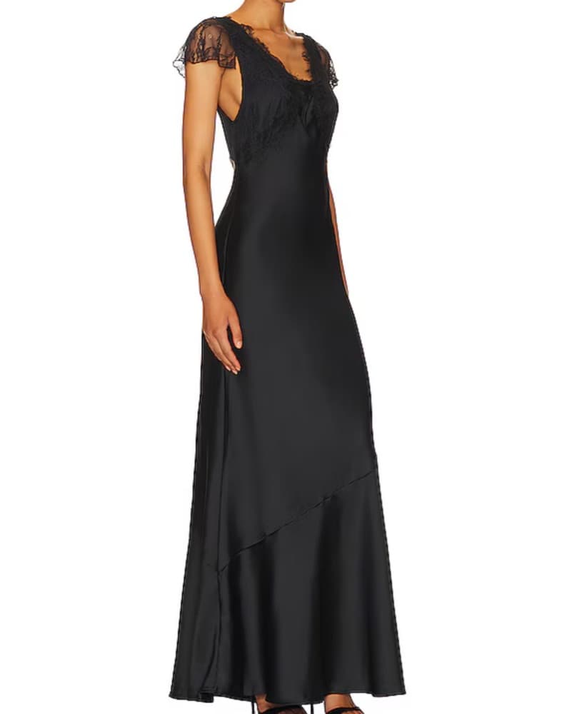 WeWoreWhat Lace midi slip dress in black - Image 2