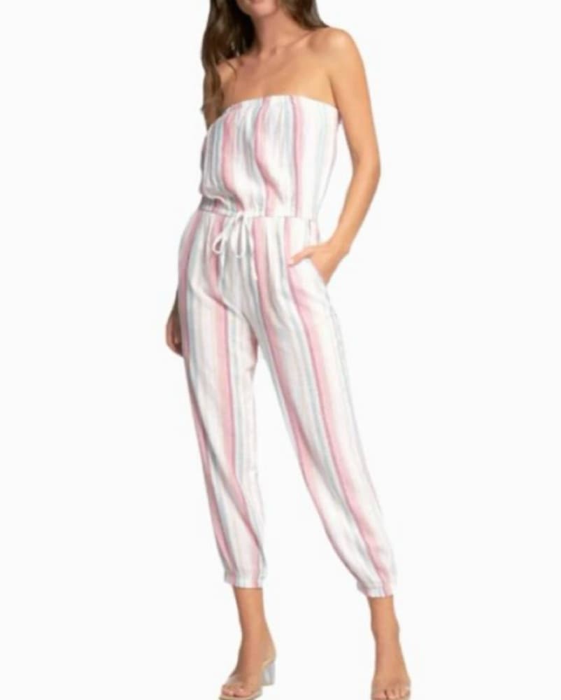 Elan Striped Strapless Jumpsuit - Image 2